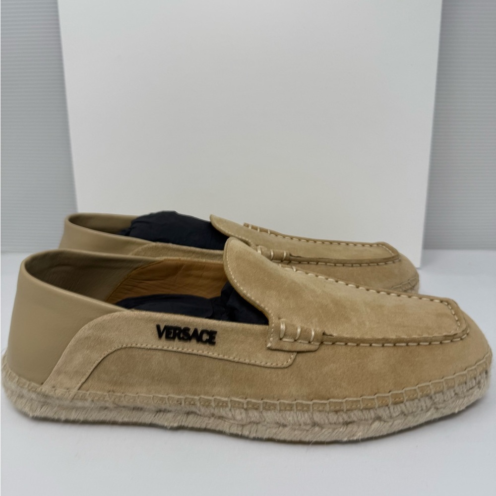 Versace Beige Loafers with Espadrille Sole